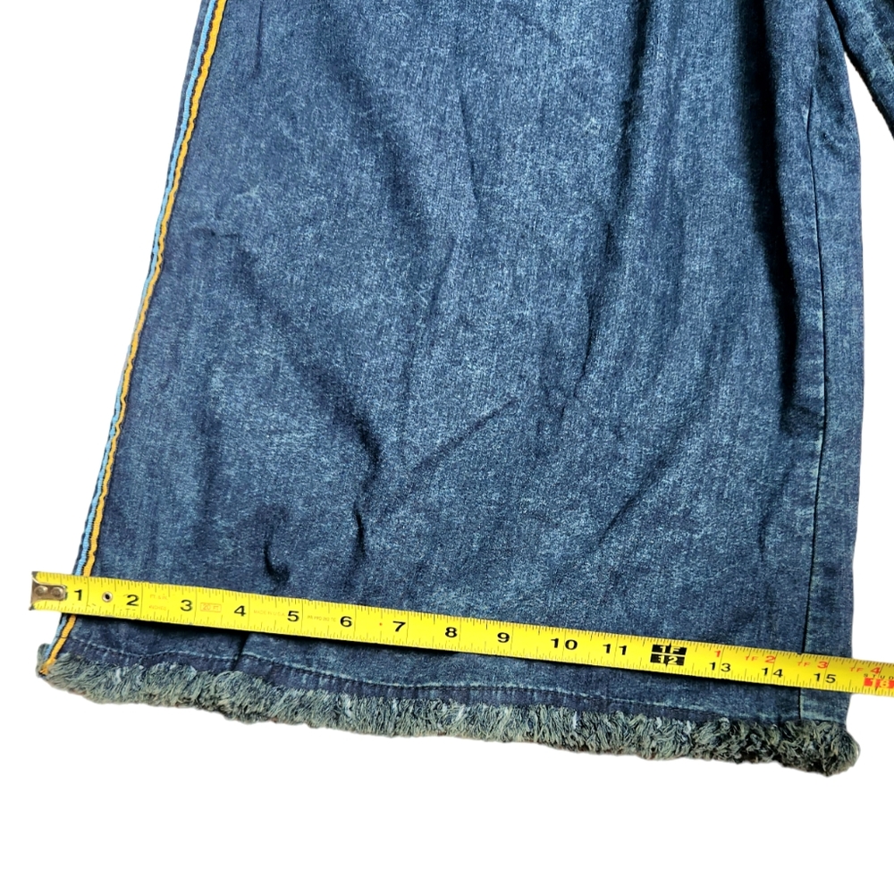 Easel Los Angeles Wide Leg Pants in Denim Cropped Palazzo Size S NWT - Picture 3 of 8